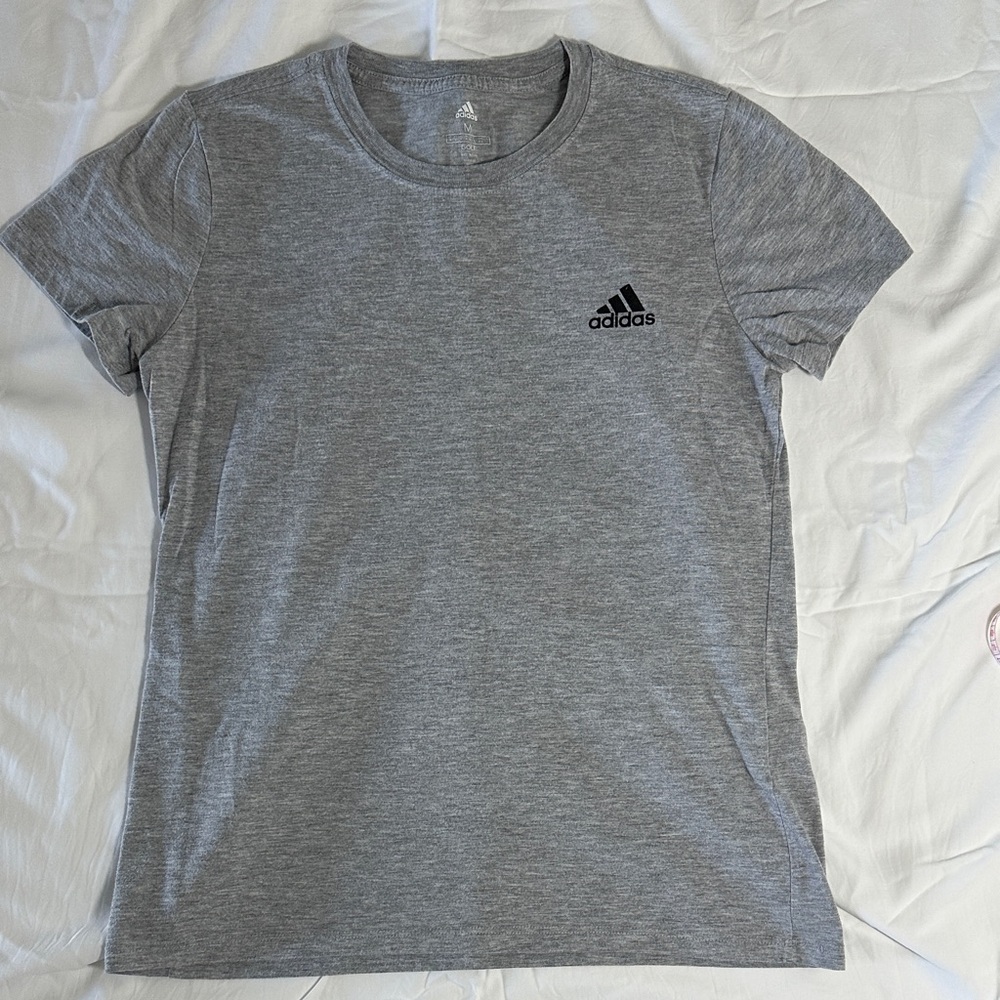 Adidas Golf Heather Gray Tee with Black Logo